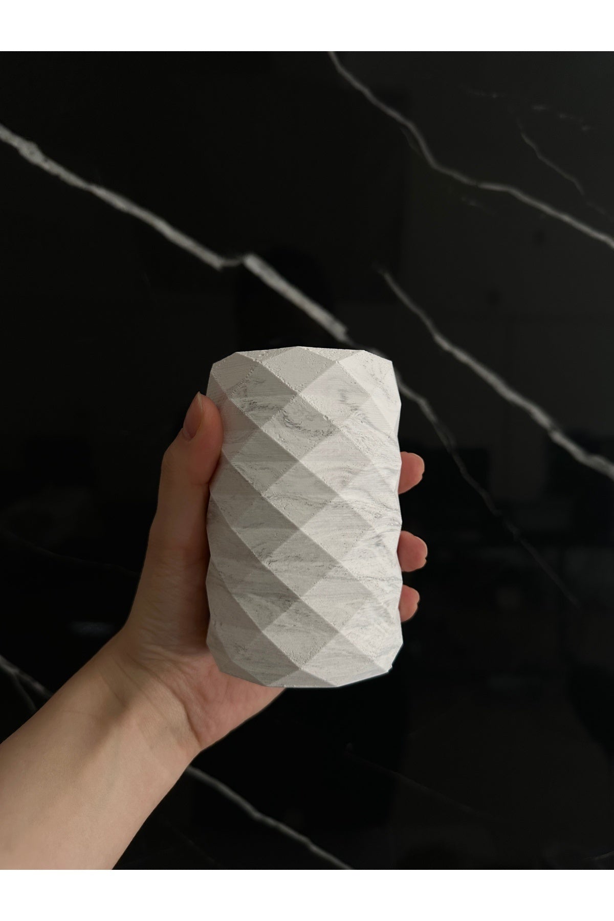 Dekoratif Beton Diş Fırçalık El Yapımı Banyo Aksesuarı Masaüstü Kalem Kutusu