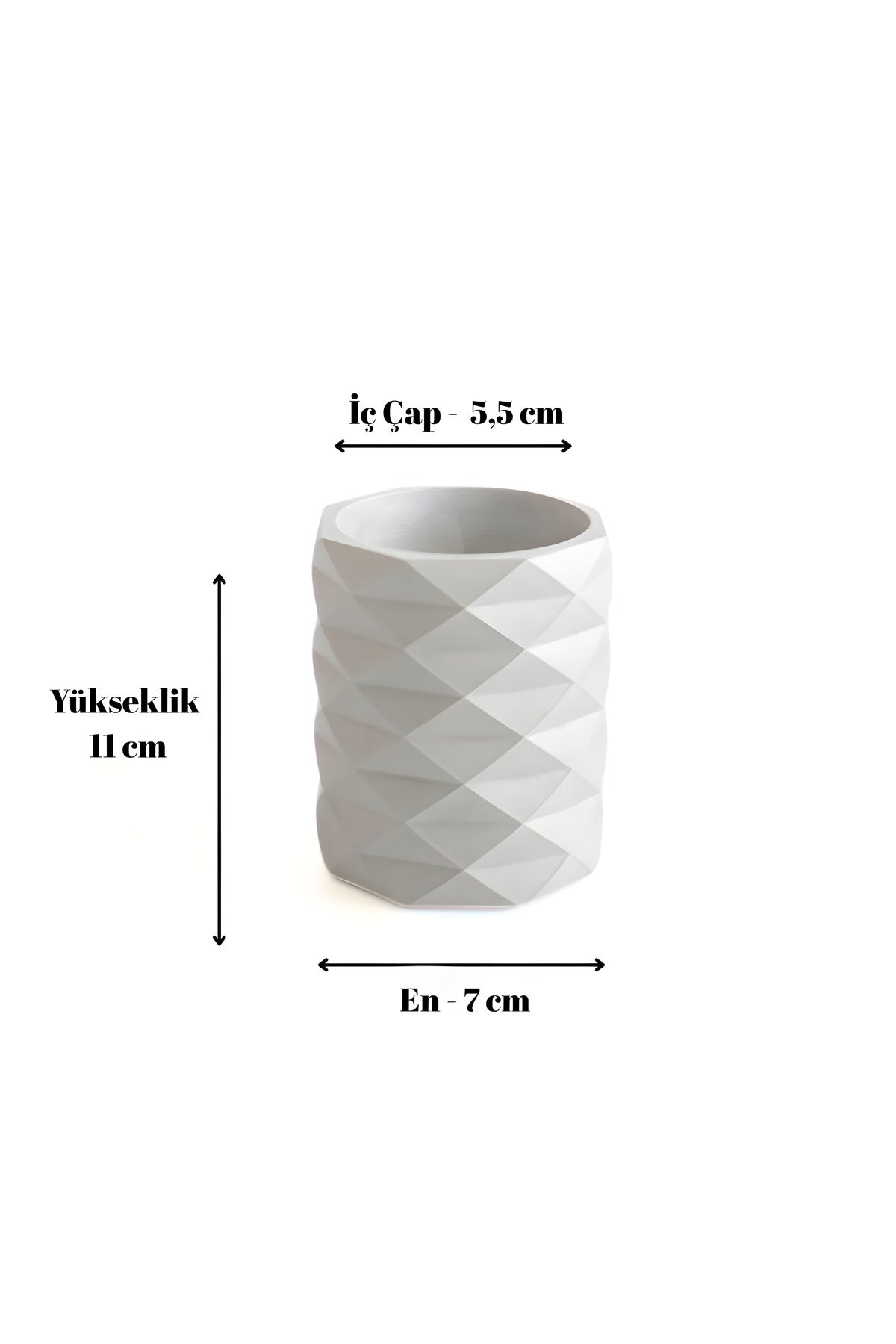 Dekoratif Geometrik Kalemlik | Modern Beton Organizer Vazo Saksı Diş Fırçalık Ofis Düzenleyici