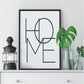 Siyah Home Yazılı Ahşap Mdf Çerçeve Görünümlü Mdf Tablo