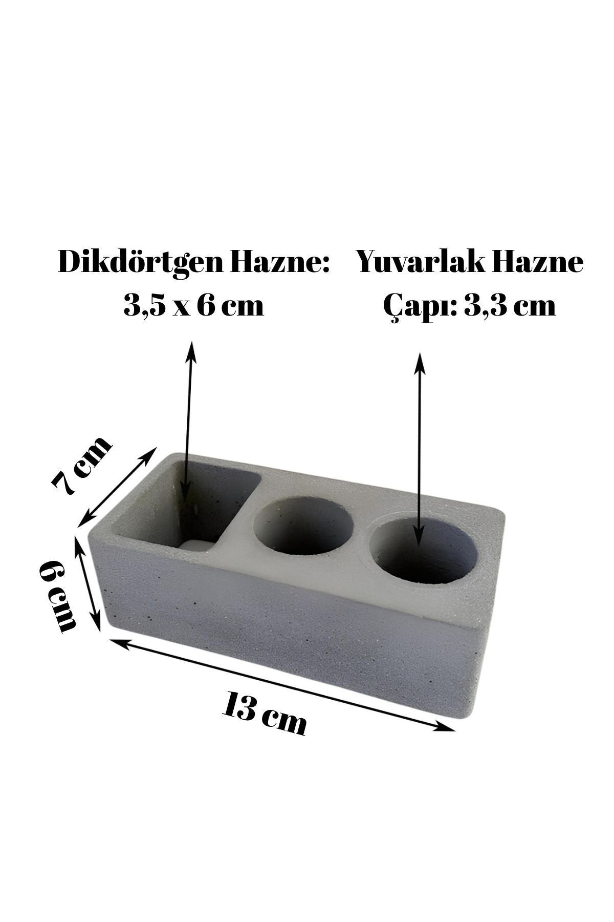 Minimalist Beton Banyo Organizeri Diş Fırçalık | Elektrikli Diş Fırçası ve Macun Standı