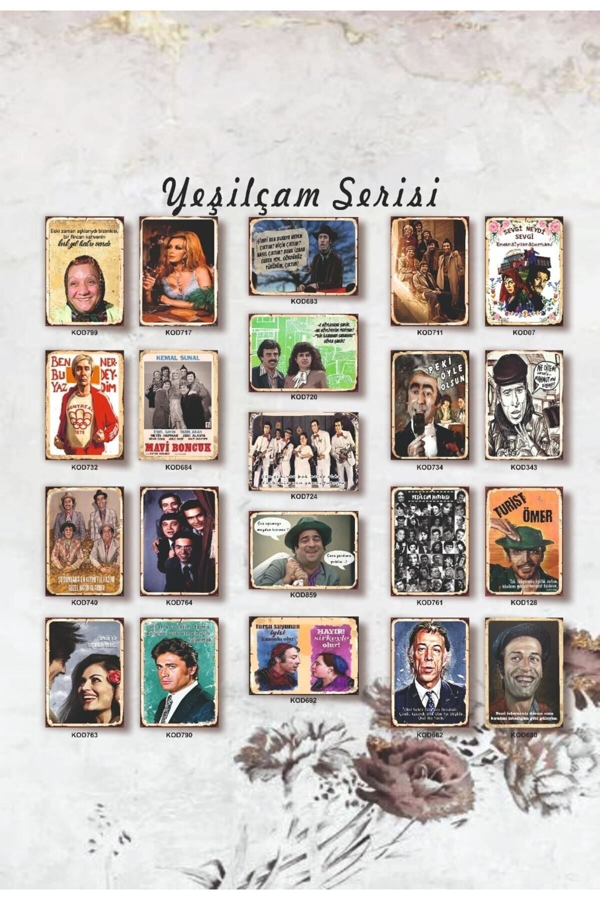 Ahşap Poster Yeşilçam Seti 21 Li 20x30 cm