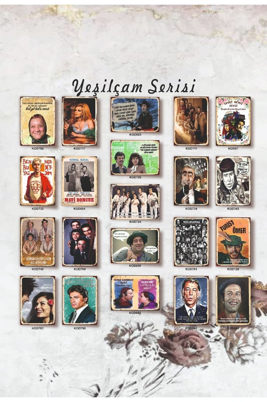 Ahşap Poster Yeşilçam Seti 21 Li 20x30 cm