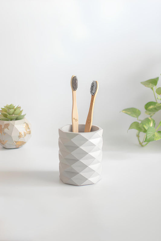 Dekoratif Geometrik Kalemlik | Modern Beton Organizer Vazo Saksı Diş Fırçalık Ofis Düzenleyici