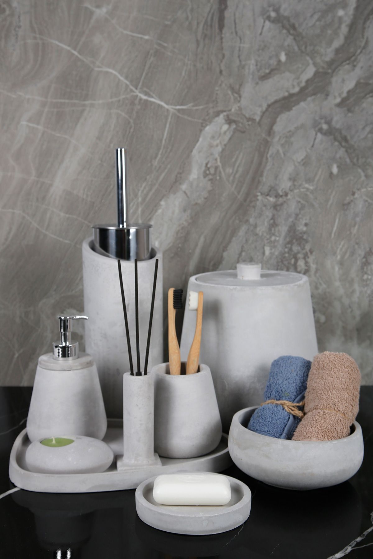 El Yapımı Beton Banyo Seti