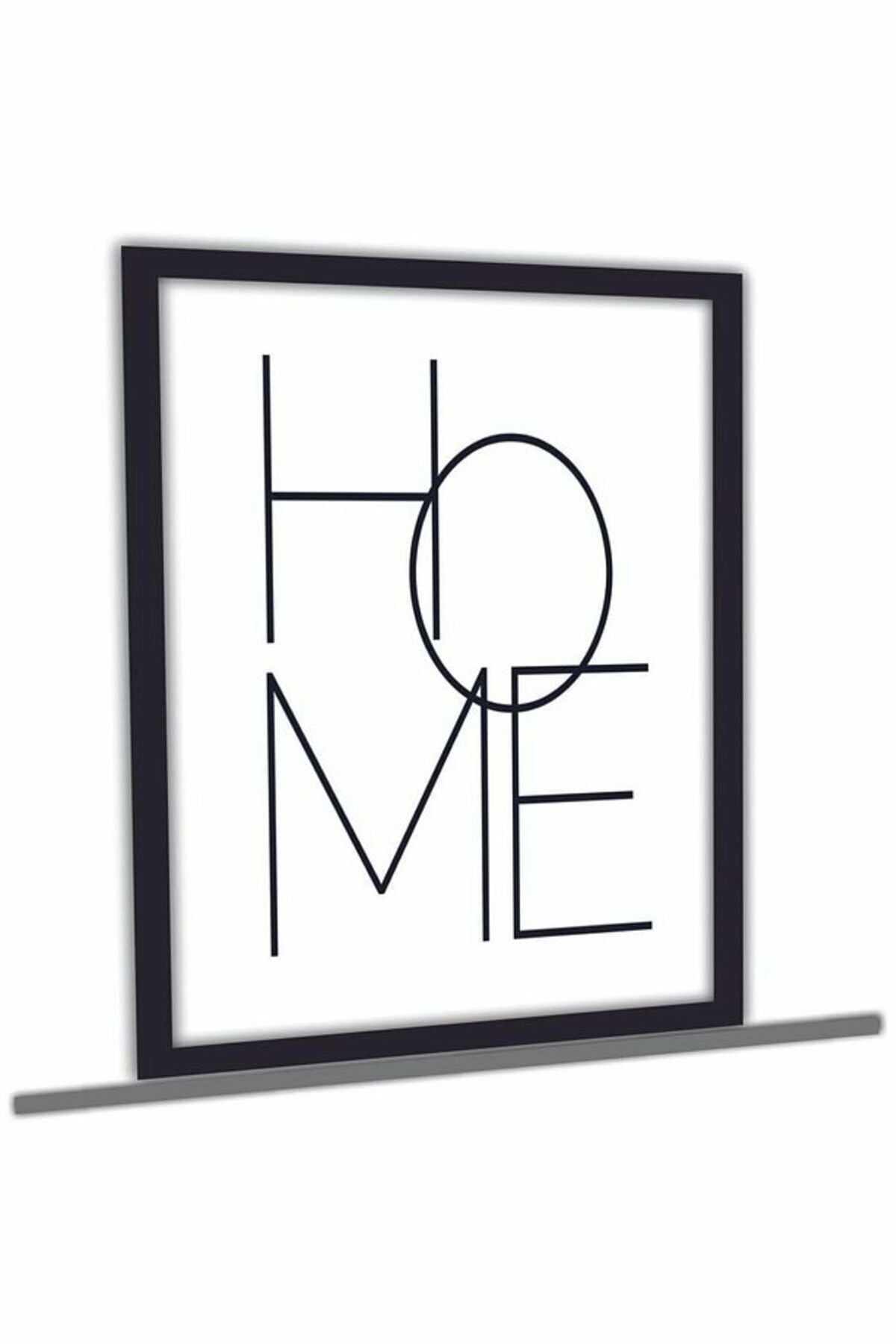 Siyah Home Yazılı Ahşap Mdf Çerçeve Görünümlü Mdf Tablo
