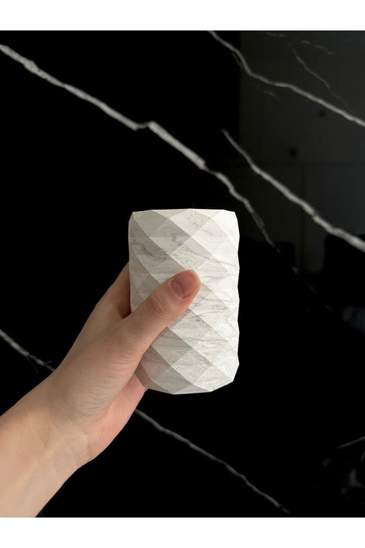 Dekoratif Beton Diş Fırçalık El Yapımı Banyo Aksesuarı Masaüstü Kalem Kutusu