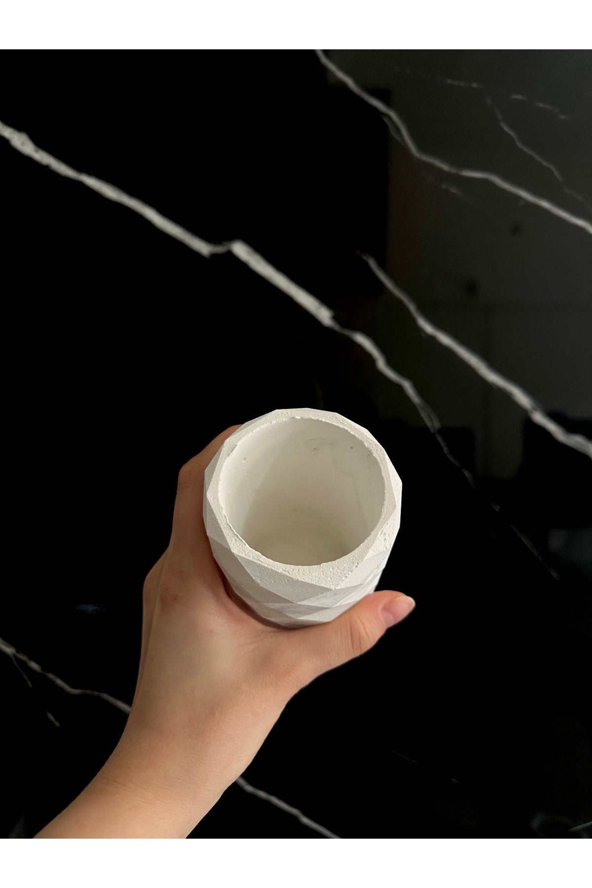 Dekoratif Beton Diş Fırçalık El Yapımı Banyo Aksesuarı Masaüstü Kalem Kutusu
