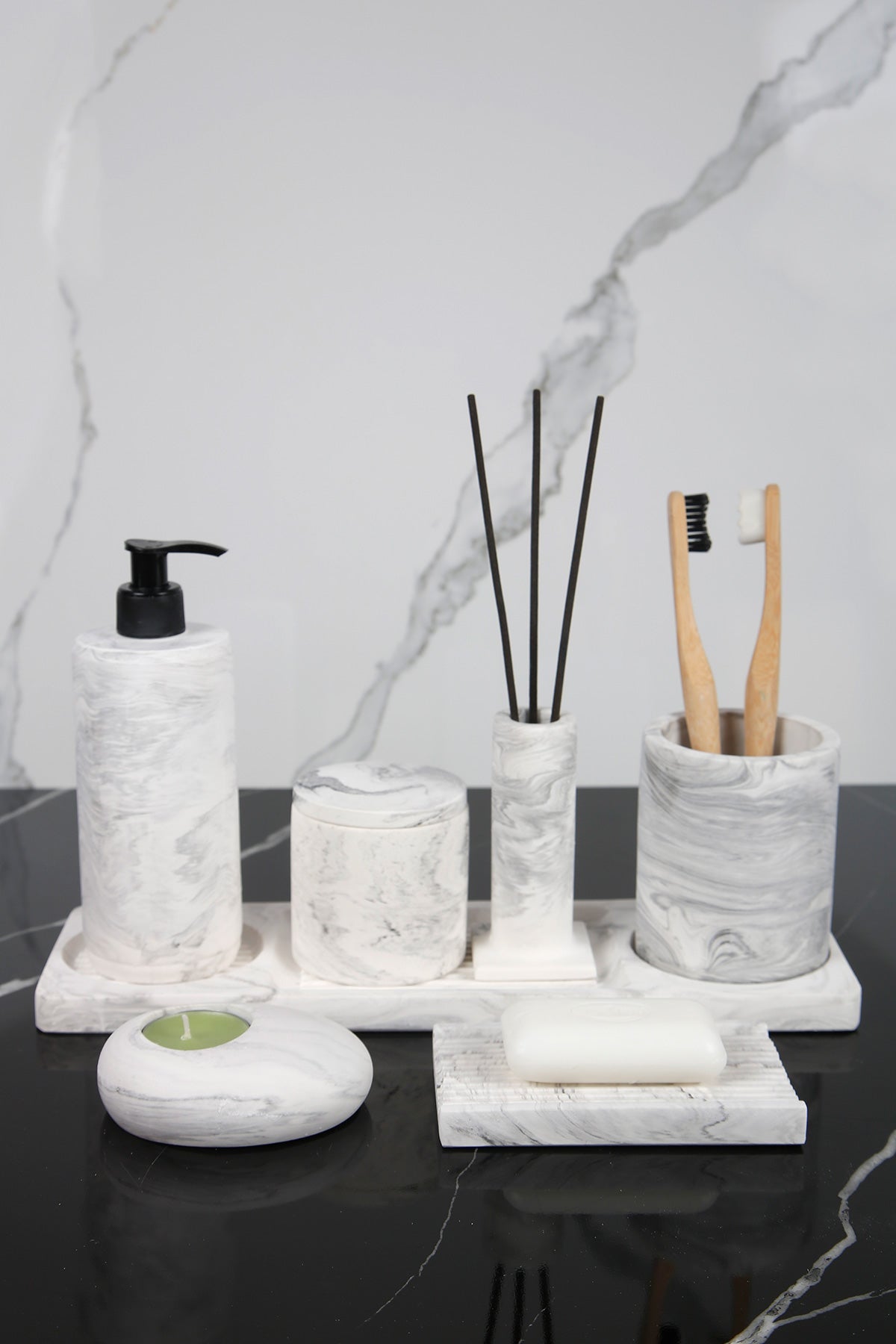 Marble Serisi Banyo Seti Beton