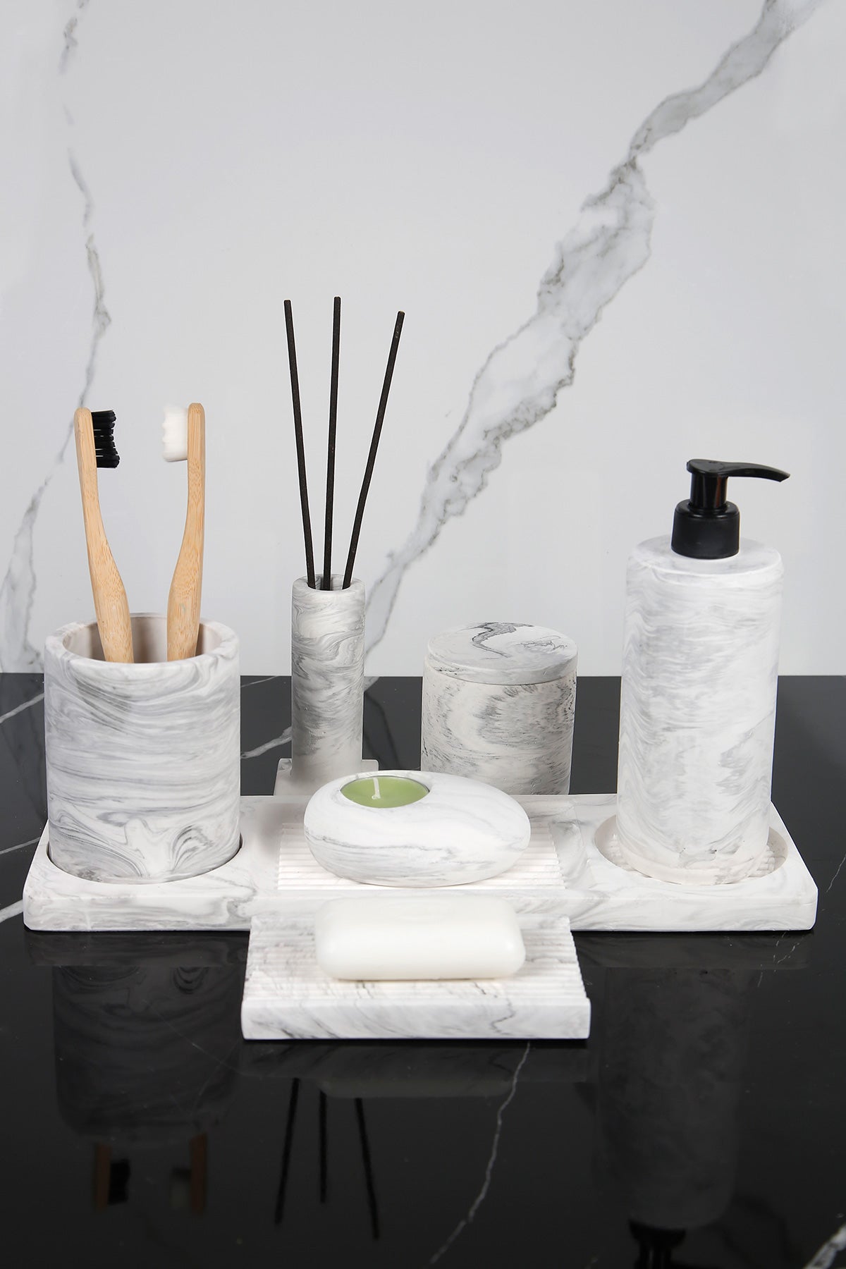 Marble Serisi Banyo Seti Beton