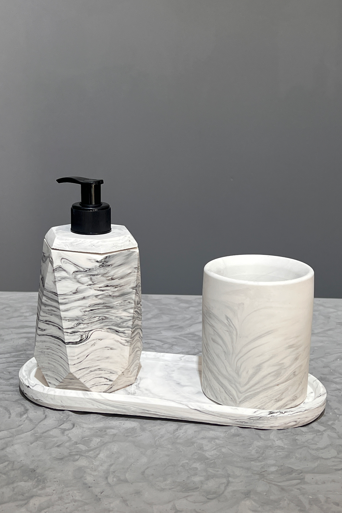Marble Serisi Diş Fırçalık ve Sıvı Sabunluk