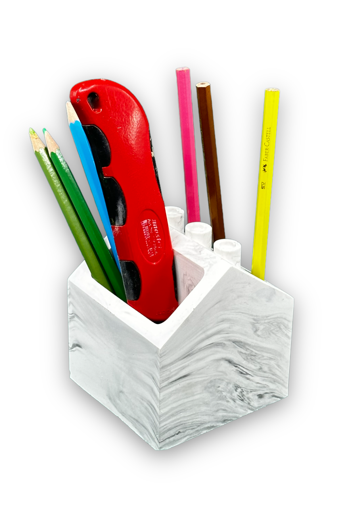 Marble Serisi Ev Formunda Beton Kalemlik