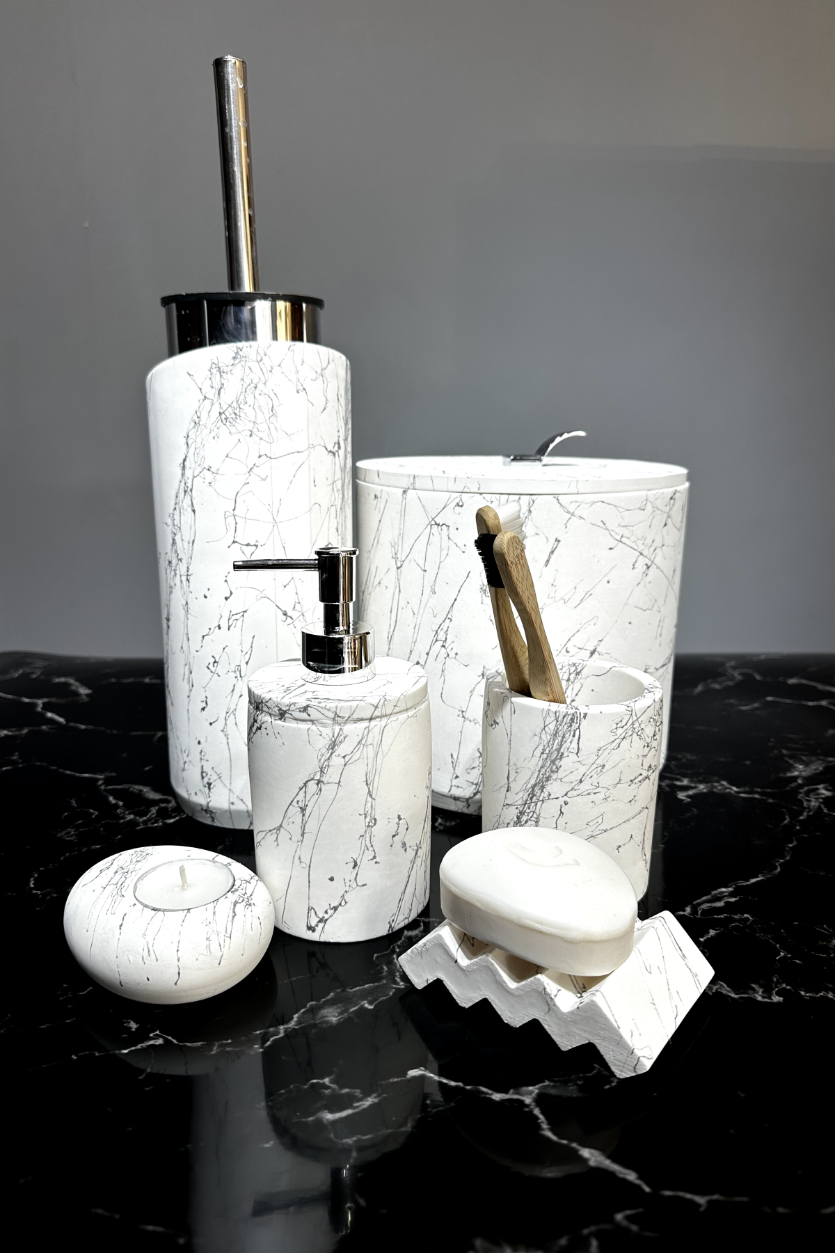 Mermer Efekt Beton Banyo Seti