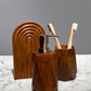 Woodart Serisi Ahşap Görünüm Beton Sabunluk Set