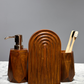 Woodart Serisi Ahşap Görünüm Beton Sabunluk Set